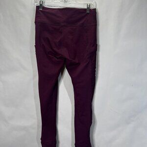 Fabletics Athletic Leggings Side Pockets Maroon Size M